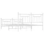 Metal bed frame with headboard and white footboard 180x200 cm by vidaXL, Beds and slatted bases - Ref: Foro24-353608, Price: ...