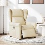 Sillón reclinable eléctrico de tela crema