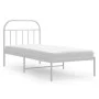 Metal bed frame with white headboard 80x200 cm by vidaXL, Beds and slatted bases - Ref: Foro24-353675, Price: 65,19 €, Discou...