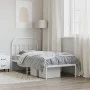 Metal bed frame with white headboard 80x200 cm by vidaXL, Beds and slatted bases - Ref: Foro24-353675, Price: 65,19 €, Discou...