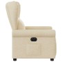 Sillón reclinable eléctrico de tela crema