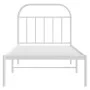 Metal bed frame with white headboard 80x200 cm by vidaXL, Beds and slatted bases - Ref: Foro24-353675, Price: 65,19 €, Discou...