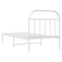Bettgestell aus Metall mit weißem Kopfteil 80x200 cm von vidaXL, Betten und Lattenroste - Ref: Foro24-353675, Preis: 66,25 €,...