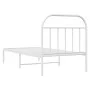 Metal bed frame with white headboard 80x200 cm by vidaXL, Beds and slatted bases - Ref: Foro24-353675, Price: 65,19 €, Discou...