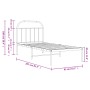 Bettgestell aus Metall mit weißem Kopfteil 80x200 cm von vidaXL, Betten und Lattenroste - Ref: Foro24-353675, Preis: 66,25 €,...