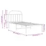 Metal bed frame with white headboard 80x200 cm by vidaXL, Beds and slatted bases - Ref: Foro24-353675, Price: 65,19 €, Discou...