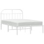 Metallbettgestell mit weißem Kopfteil 135x190 cm von vidaXL, Betten und Lattenroste - Ref: Foro24-353683, Preis: 99,69 €, Rab...