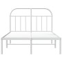 Metallbettgestell mit weißem Kopfteil 135x190 cm von vidaXL, Betten und Lattenroste - Ref: Foro24-353683, Preis: 99,69 €, Rab...