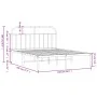 Metal bed frame with white headboard 135x190 cm by vidaXL, Beds and slatted bases - Ref: Foro24-353683, Price: 98,22 €, Disco...