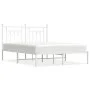 Metallbettgestell mit weißem Kopfteil 140x190 cm von vidaXL, Betten und Lattenroste - Ref: Foro24-353586, Preis: 111,77 €, Ra...