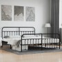 Black metal headboard and footboard bed frame 200x200 cm by vidaXL, Beds and slatted bases - Ref: Foro24-352603, Price: 146,2...