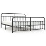 Black metal headboard and footboard bed frame 200x200 cm by vidaXL, Beds and slatted bases - Ref: Foro24-352603, Price: 146,2...