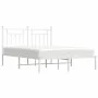 Metallbettgestell mit weißem Kopfteil 140x190 cm von vidaXL, Betten und Lattenroste - Ref: Foro24-353586, Preis: 111,77 €, Ra...