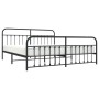 Black metal headboard and footboard bed frame 200x200 cm by vidaXL, Beds and slatted bases - Ref: Foro24-352603, Price: 146,2...