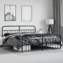 Black metal headboard and footboard bed frame 200x200 cm by vidaXL, Beds and slatted bases - Ref: Foro24-352603, Price: 146,2...