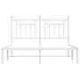 Metallbettgestell mit weißem Kopfteil 140x190 cm von vidaXL, Betten und Lattenroste - Ref: Foro24-353586, Preis: 111,77 €, Ra...