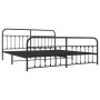 Black metal headboard and footboard bed frame 200x200 cm by vidaXL, Beds and slatted bases - Ref: Foro24-352603, Price: 146,2...