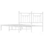 Metallbettgestell mit weißem Kopfteil 140x190 cm von vidaXL, Betten und Lattenroste - Ref: Foro24-353586, Preis: 111,77 €, Ra...