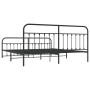 Black metal headboard and footboard bed frame 200x200 cm by vidaXL, Beds and slatted bases - Ref: Foro24-352603, Price: 146,2...