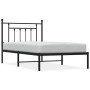 Estructura de cama con cabecero metal negro 100x190 cm de vidaXL, Camas y somieres - Ref: Foro24-353531, Precio: 81,63 €, Des...