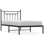 Estructura de cama con cabecero metal negro 100x190 cm de vidaXL, Camas y somieres - Ref: Foro24-353531, Precio: 80,34 €, Des...