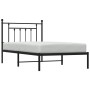 Estructura de cama con cabecero metal negro 100x190 cm de vidaXL, Camas y somieres - Ref: Foro24-353531, Precio: 81,63 €, Des...
