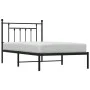 Estructura de cama con cabecero metal negro 100x190 cm de vidaXL, Camas y somieres - Ref: Foro24-353531, Precio: 80,34 €, Des...