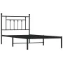 Estructura de cama con cabecero metal negro 100x190 cm de vidaXL, Camas y somieres - Ref: Foro24-353531, Precio: 80,34 €, Des...