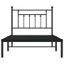 Estructura de cama con cabecero metal negro 100x190 cm de vidaXL, Camas y somieres - Ref: Foro24-353531, Precio: 81,63 €, Des...