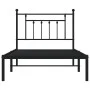 Estructura de cama con cabecero metal negro 100x190 cm de vidaXL, Camas y somieres - Ref: Foro24-353531, Precio: 80,34 €, Des...
