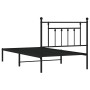 Estructura de cama con cabecero metal negro 100x190 cm de vidaXL, Camas y somieres - Ref: Foro24-353531, Precio: 81,63 €, Des...