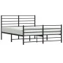 Black metal headboard and footboard bed frame 120x200 cm by vidaXL, Beds and slatted bases - Ref: Foro24-352335, Price: 91,71...