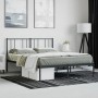 Estructura de cama con cabecero metal negro 150x200 cm