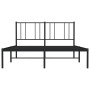 Bettgestell mit schwarzem Metallkopfteil 150x200 cm von vidaXL, Betten und Lattenroste - Ref: Foro24-352482, Preis: 99,47 €, ...