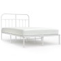 Bettgestell aus Metall mit weißem Kopfteil 120x190 cm von vidaXL, Betten und Lattenroste - Ref: Foro24-352624, Preis: 104,71 ...