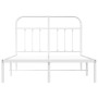 Bettgestell aus Metall mit weißem Kopfteil 120x190 cm von vidaXL, Betten und Lattenroste - Ref: Foro24-352624, Preis: 104,71 ...