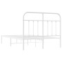 Metal bed frame with white headboard 120x190 cm by vidaXL, Beds and slatted bases - Ref: Foro24-352624, Price: 104,71 €, Disc...