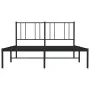Estructura de cama con cabecero metal negro 160x200 cm de vidaXL, Camas y somieres - Ref: Foro24-352483, Precio: 114,65 €, De...