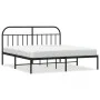 Bed frame with black metal headboard 183x213 cm by vidaXL, Beds and slatted bases - Ref: Foro24-353640, Price: 119,72 €, Disc...