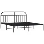 Bed frame with black metal headboard 183x213 cm by vidaXL, Beds and slatted bases - Ref: Foro24-353640, Price: 119,72 €, Disc...