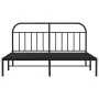 Bed frame with black metal headboard 183x213 cm by vidaXL, Beds and slatted bases - Ref: Foro24-353640, Price: 119,72 €, Disc...