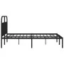 Bed frame with black metal headboard 183x213 cm by vidaXL, Beds and slatted bases - Ref: Foro24-353640, Price: 119,72 €, Disc...