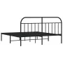 Bed frame with black metal headboard 183x213 cm by vidaXL, Beds and slatted bases - Ref: Foro24-353640, Price: 119,72 €, Disc...