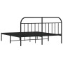 Estructura de cama con cabecero metal negro 183x213 cm de vidaXL, Camas y somieres - Ref: Foro24-353640, Precio: 121,54 €, De...