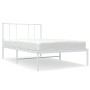 Bettgestell aus Metall mit weißem Kopfteil 90x190 cm von vidaXL, Betten und Lattenroste - Ref: Foro24-352521, Preis: 62,92 €,...