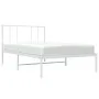 Bettgestell aus Metall mit weißem Kopfteil 90x190 cm von vidaXL, Betten und Lattenroste - Ref: Foro24-352521, Preis: 62,15 €,...