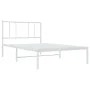 Bettgestell aus Metall mit weißem Kopfteil 90x190 cm von vidaXL, Betten und Lattenroste - Ref: Foro24-352521, Preis: 62,15 €,...
