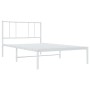 Bettgestell aus Metall mit weißem Kopfteil 90x190 cm von vidaXL, Betten und Lattenroste - Ref: Foro24-352521, Preis: 62,92 €,...