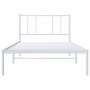 Bettgestell aus Metall mit weißem Kopfteil 90x190 cm von vidaXL, Betten und Lattenroste - Ref: Foro24-352521, Preis: 62,92 €,...