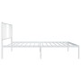 Bettgestell aus Metall mit weißem Kopfteil 90x190 cm von vidaXL, Betten und Lattenroste - Ref: Foro24-352521, Preis: 62,92 €,...